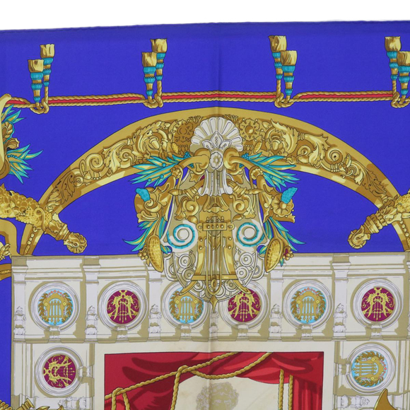 HERMES Carre 90 ARCHITECTE DE L'OPERA DE PARIS Scarf Silk Blue Auth bs12077 - Picture 3 of 16